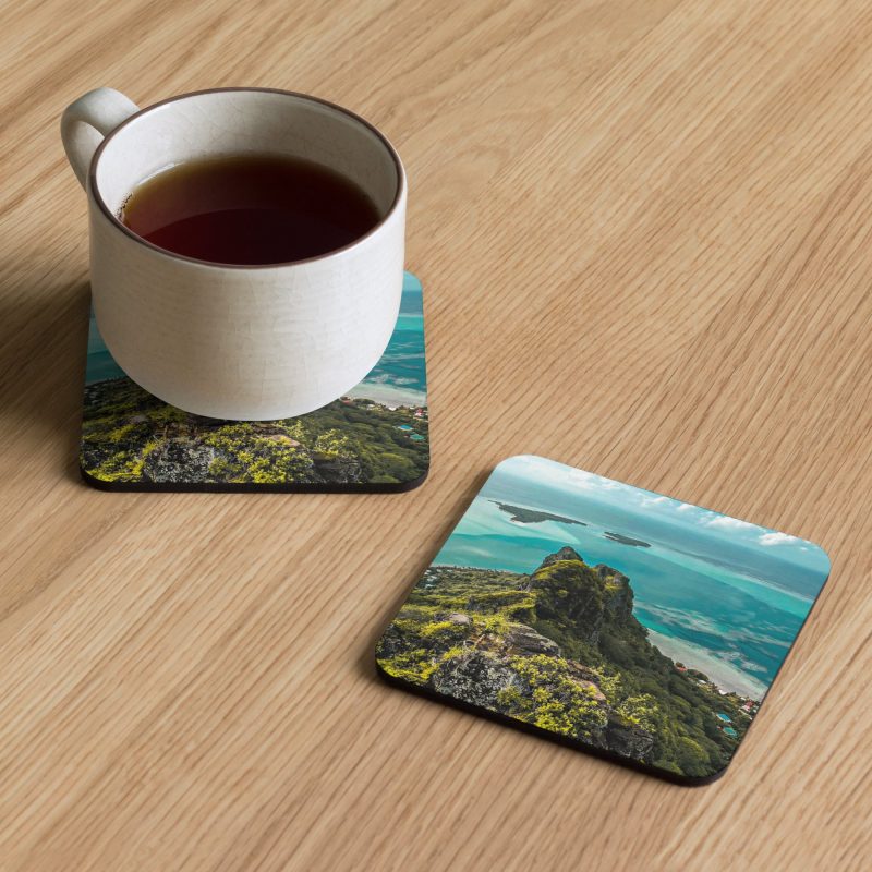 Sous-verres en liège vue de Maupiti