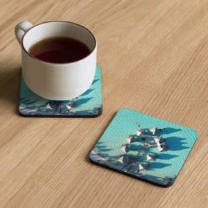 Sous-verres en liège souvenir de bora bora sur pilotis