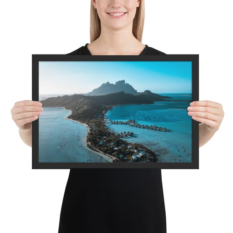 Poster premium encadré souvenir de la pointe Matira bora bora