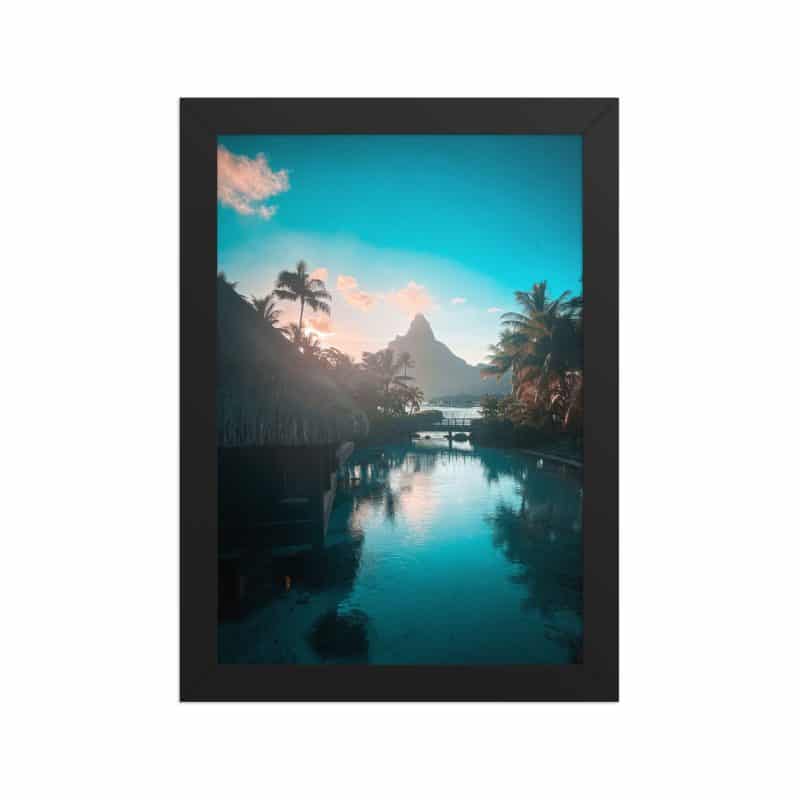 Poster encadré « Évasion à Bora Bora »